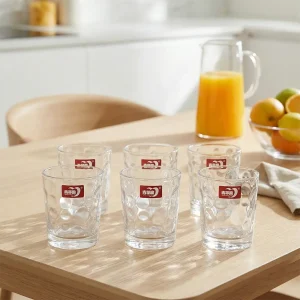 Glass Textured Bubble 6pcs Juice Cups Set1