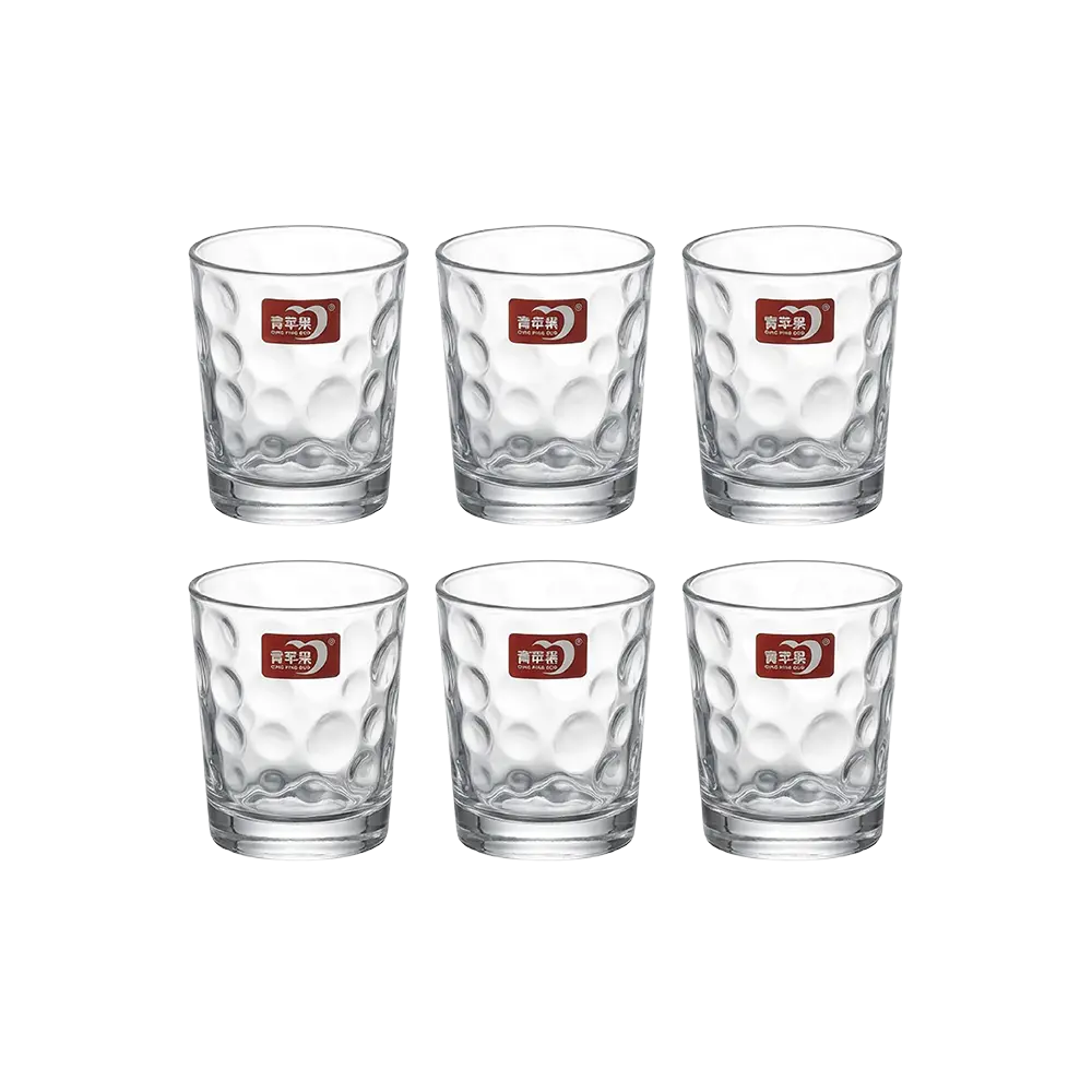 Glass Textured Bubble 6pcs Juice Cups Set2