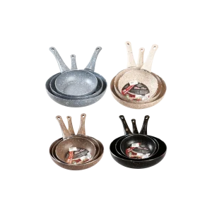 Granite Non Stick Frying Pan Set of 3 Pieces & Different Colors
