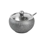 Granite Style Stainless Steel 300ml Sugar Bowl with Lid & Spoon