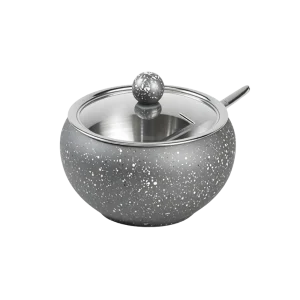 Granite Style Stainless Steel 300ml Sugar Bowl with Lid & Spoon