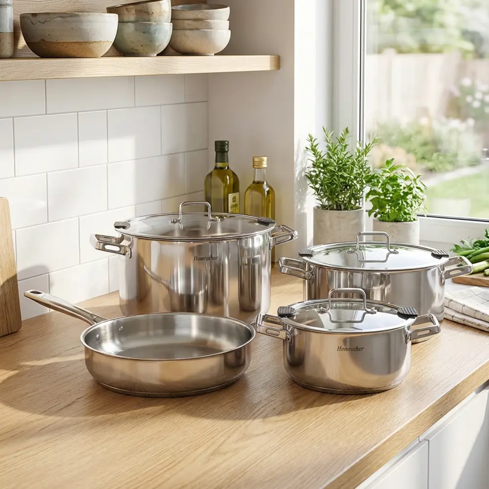 Hascevher 7pcs Stainless Steel Cookware Set1