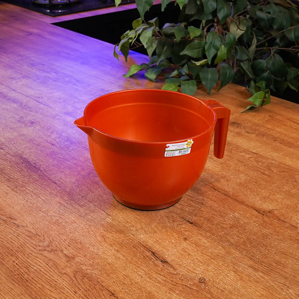 HobbyLife 3L Orange Mixing Bowl with Handle & Silicone Base2