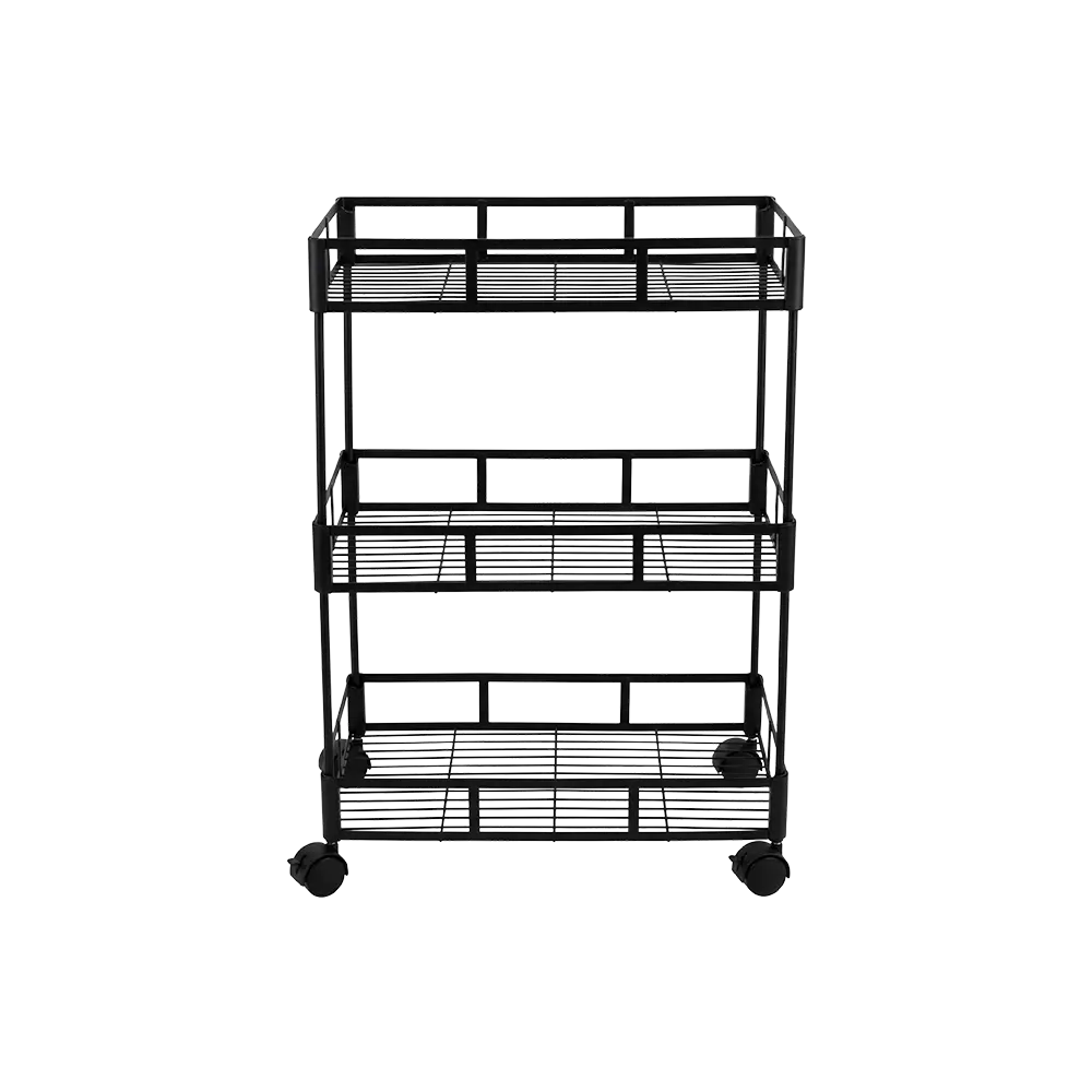 Iron 3 Tier Rolling Stand 64×41 cm with Wheels for Kitchen & Bathroom