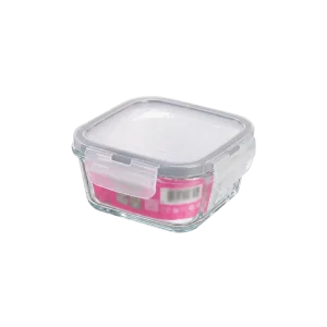 Lav Fresco Glass Food Container with Grey Locked Lid 375ml Professional Storageware in Lebanon