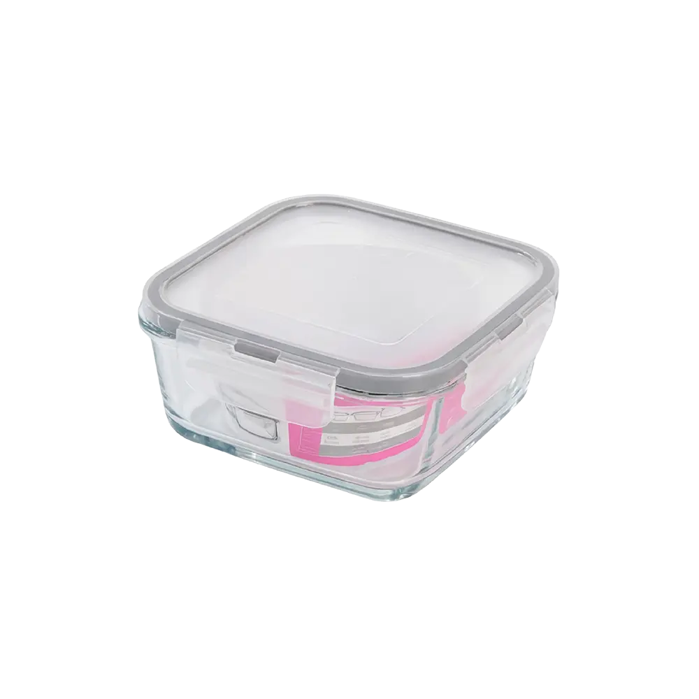 Lav Fresco Glass Food Container with Grey Locked Lid 720ml Professional Storageware in Lebanon