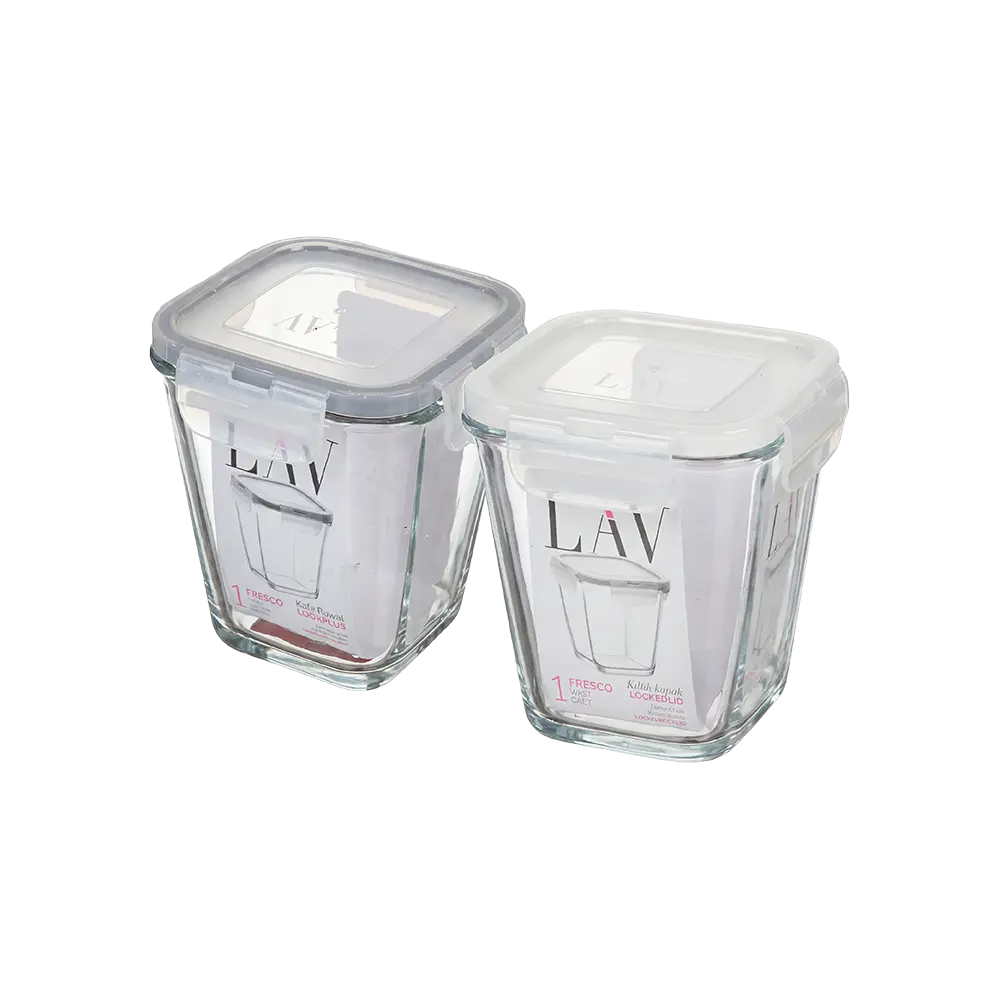 Lav Fresco Glass Food Container with Locked Lid 700ml Professional Storageware in Lebanon