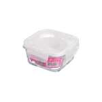 Lav Fresco Glass Food Container with White Locked Lid 375ml Professional Storageware in Lebanon