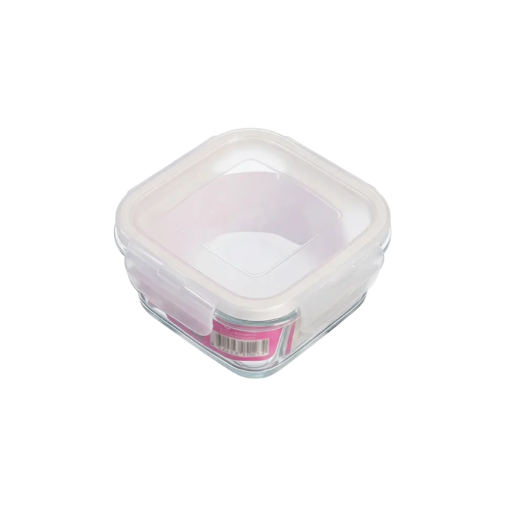 Lav Fresco Glass Food Container with White Locked Lid 375ml Professional Storageware in Lebanon2