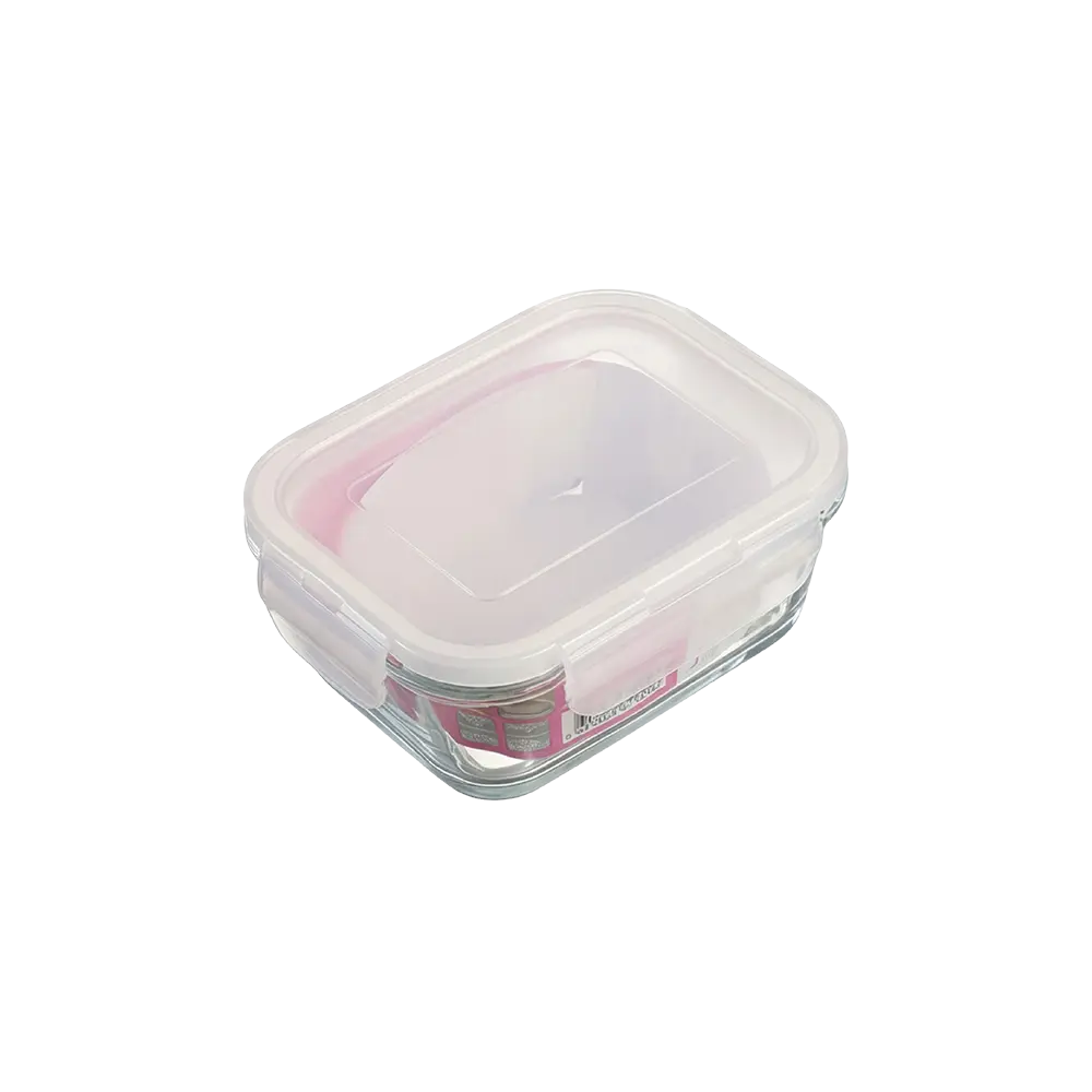 Lav Fresco Glass Food Container with White Locked Lid 400ml Professional Storageware in Lebanon2