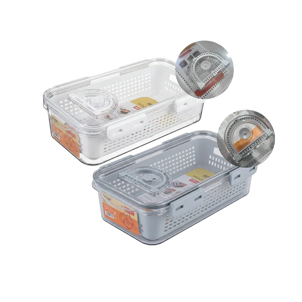 Limon Plexi 32Lx17Wx8H cm Fridge Container with Strainer & Dated Lid 2L Professional Kitchenware in Lebanon