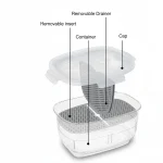 Limon Plexi Fridge Fruits Container with Strainer 1.7L (Grey,Beige,Pink) Professional Kitchenware in Lebanon2