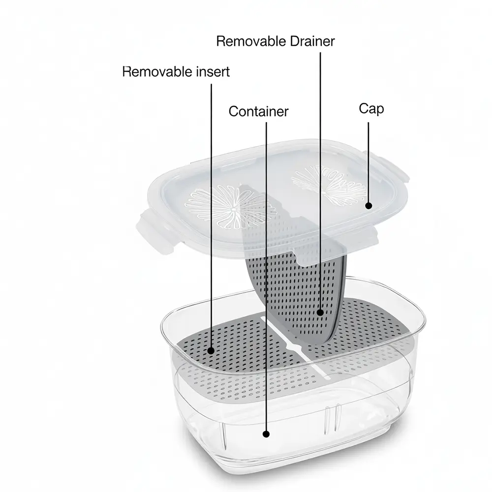 Limon-Plexi-Fridge-Fruits-Container-with-Strainer-4.2L-(Grey,White,Pink)-Professional-Kitchenware-in-Lebanon3 Limon Plexi Fridge Fruits Container with Strainer 4.2L (Grey,White,Pink) Professional Kitchenware in Lebanon3