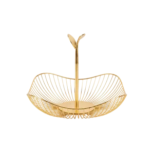Luxury Gold 32.5cm Metal Serving Basket with Handle