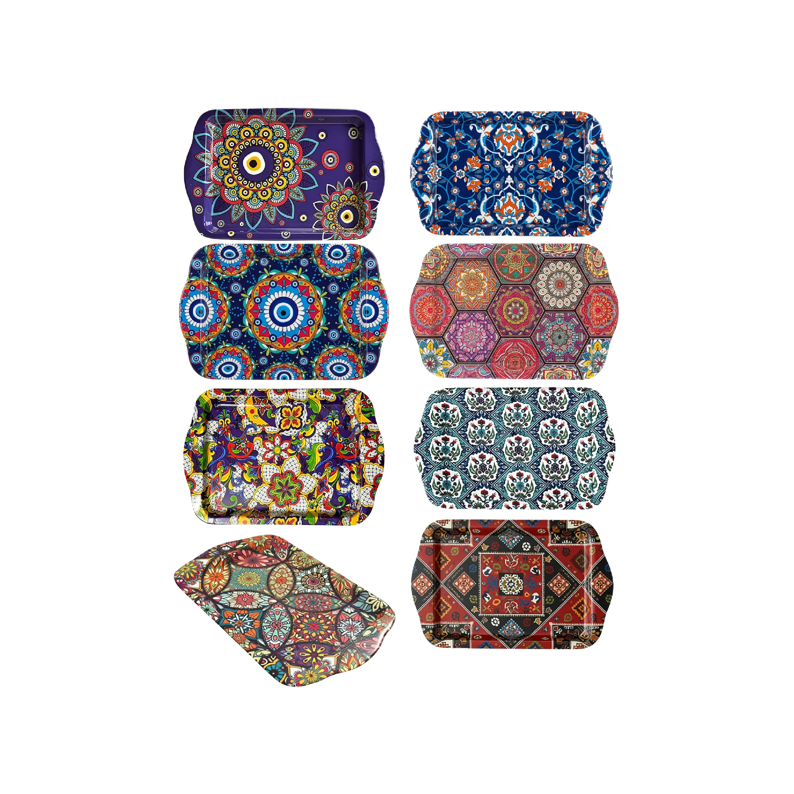 Metal-Serving-Tray-16x25cm-Decorated Metal Serving Tray 16x25cm Decorated