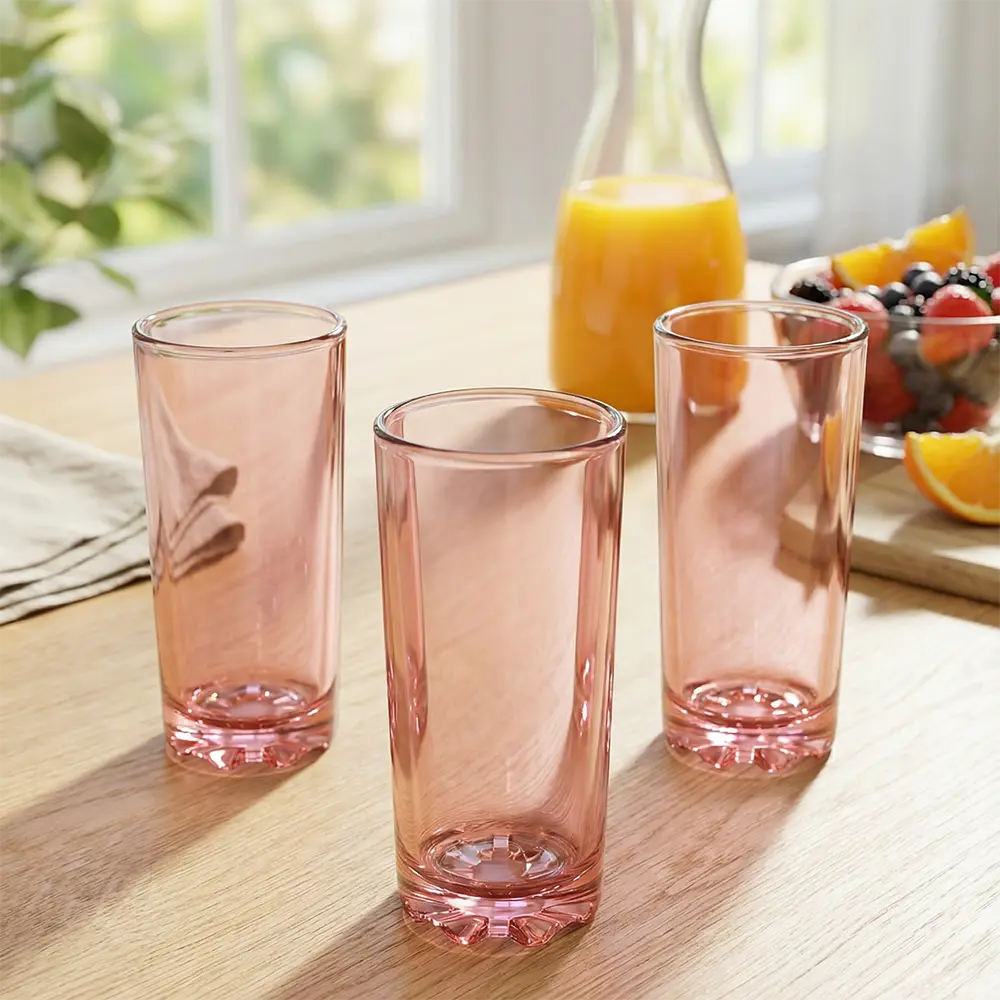 Mirage-300ml-Pink-Glass-Cups-3Pcs-Set1 Mirage 300ml Pink Glass Cups 3Pcs Set1