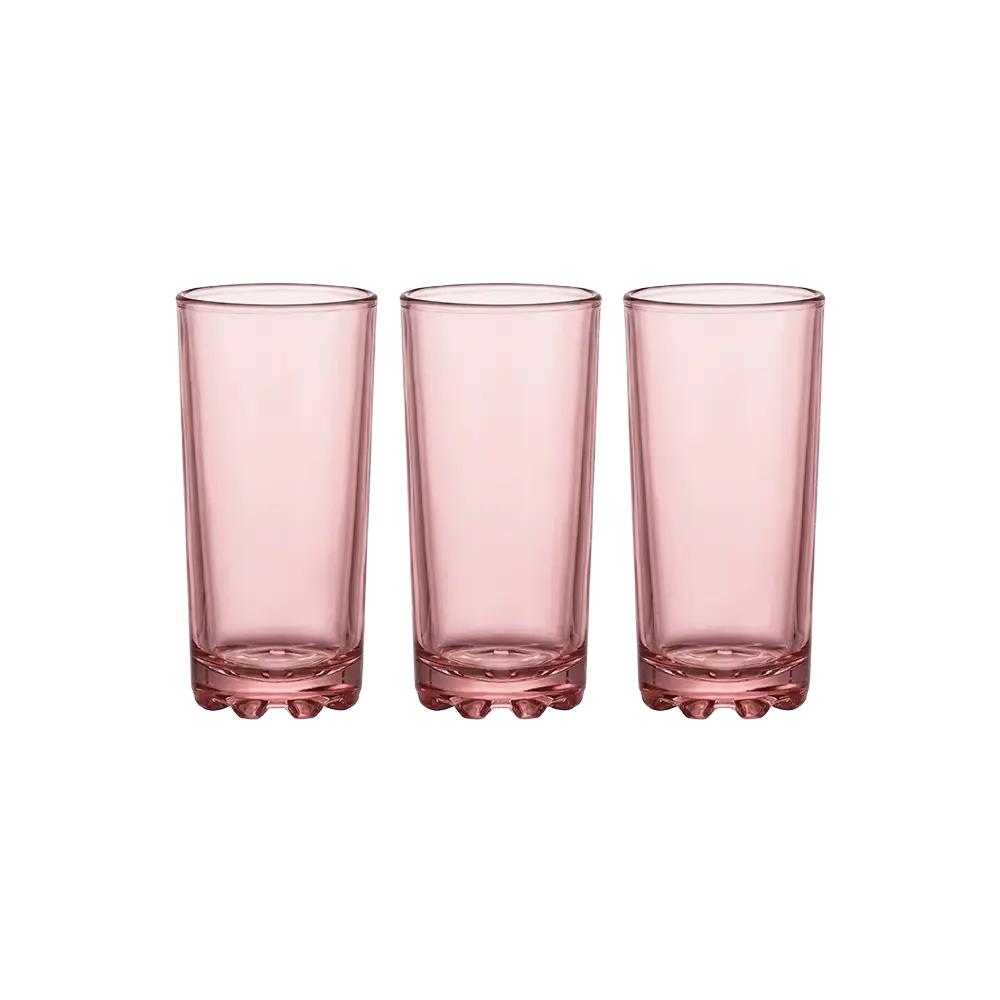 Mirage-300ml-Pink-Glass-Cups-3Pcs-Set2 Mirage 300ml Pink Glass Cups 3Pcs Set2