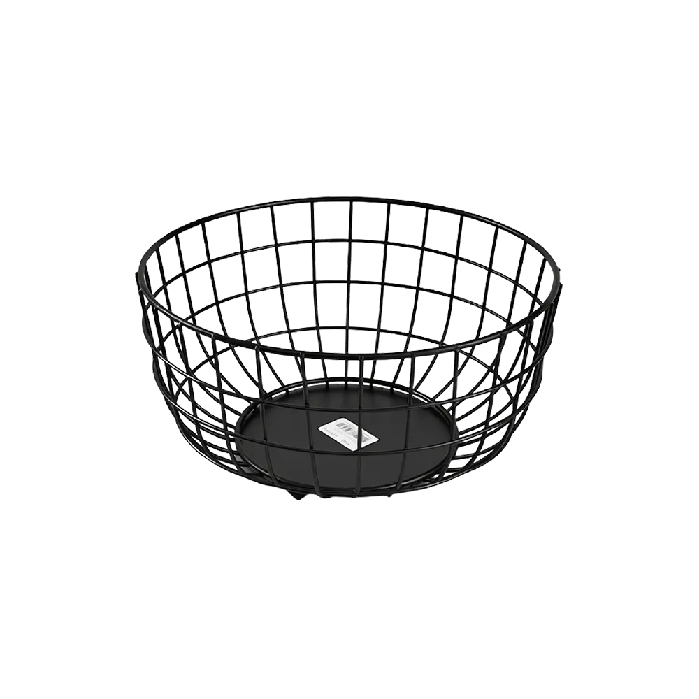 Modern Black 28cm Grid Metal Storage Basket