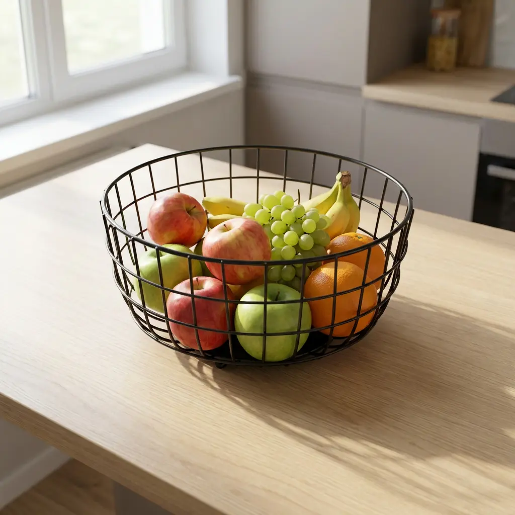 Modern Black 28cm Grid Metal Storage Basket2