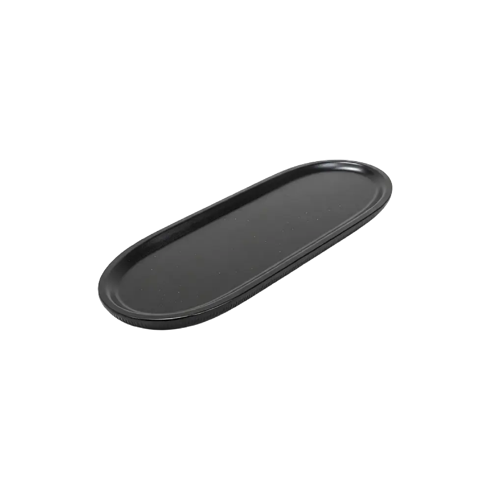 Momaz-34.5x12cm-Elegant-Black-Oval-Melamine-Serving-Plate Momaz 34.5x12cm Elegant Black Oval Melamine Serving Plate