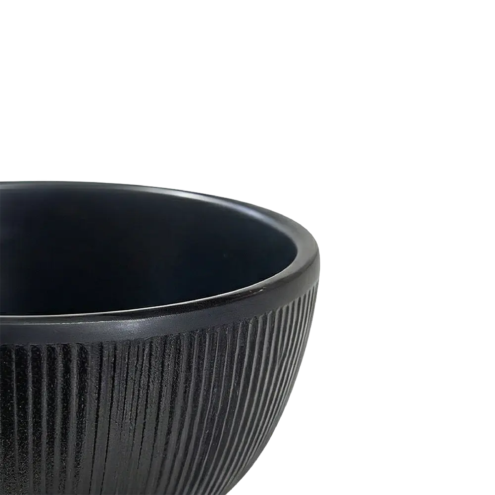 Momaz 4.5inch Black Melamine Deep Round Serving Bowl2