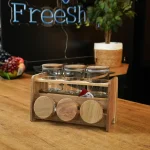 Momaz-6pcs-Glass-Spice-Jar-Set-with-Wooden-Stand2 Momaz 6pcs Glass Spice Jar Set with Wooden Stand2