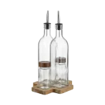 Momaz Glass 2pcs Oil Bottles with 2pcs Spice Jars