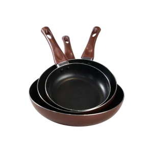 Momaz Granite Non Stick Frying Pan Red Set of 3 Pieces