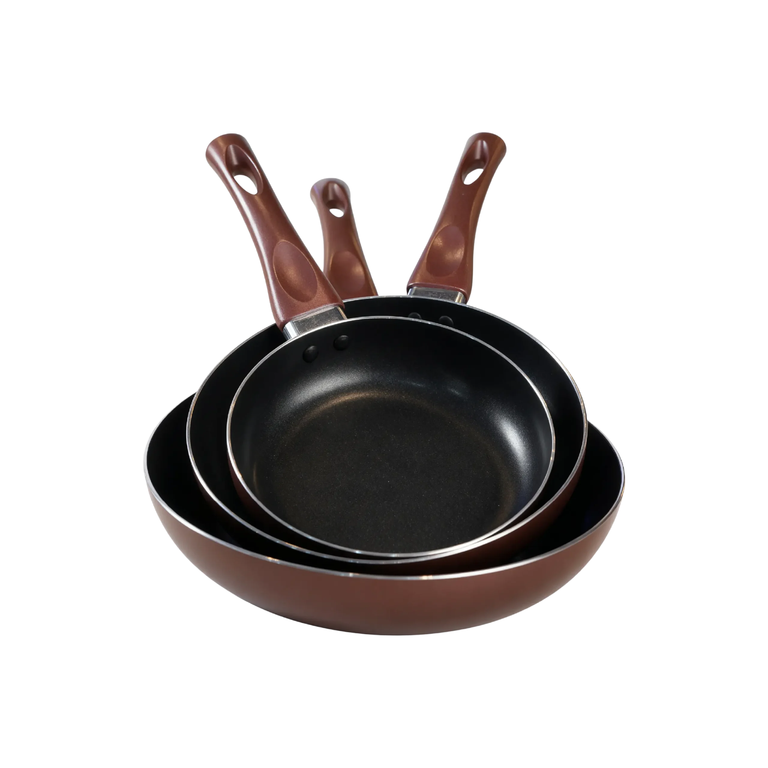 Momaz Granite Non Stick Frying Pan Red Set of 3 Pieces