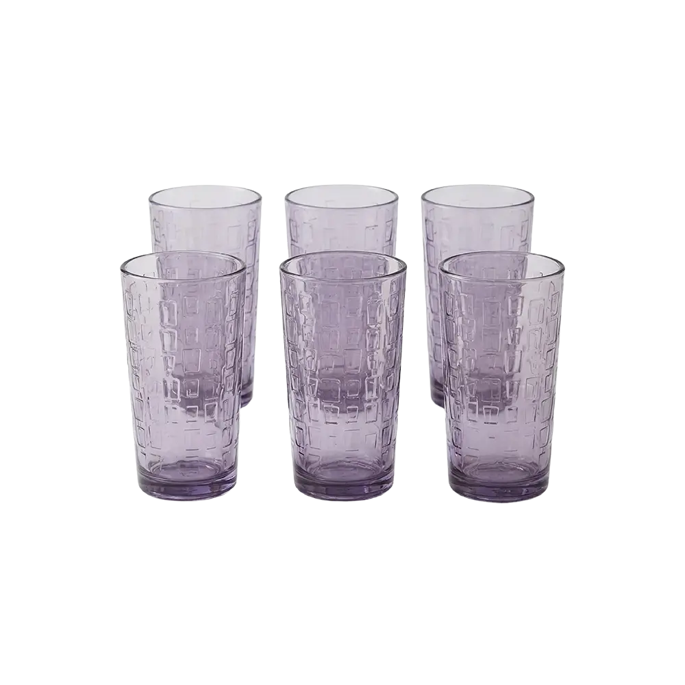 Pasabahce 6pcs Glass Smoky Purple Juice Cups Set2