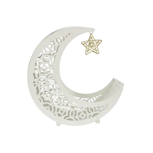 Ramadan Metal Crescent Moon Light with Hanging Star