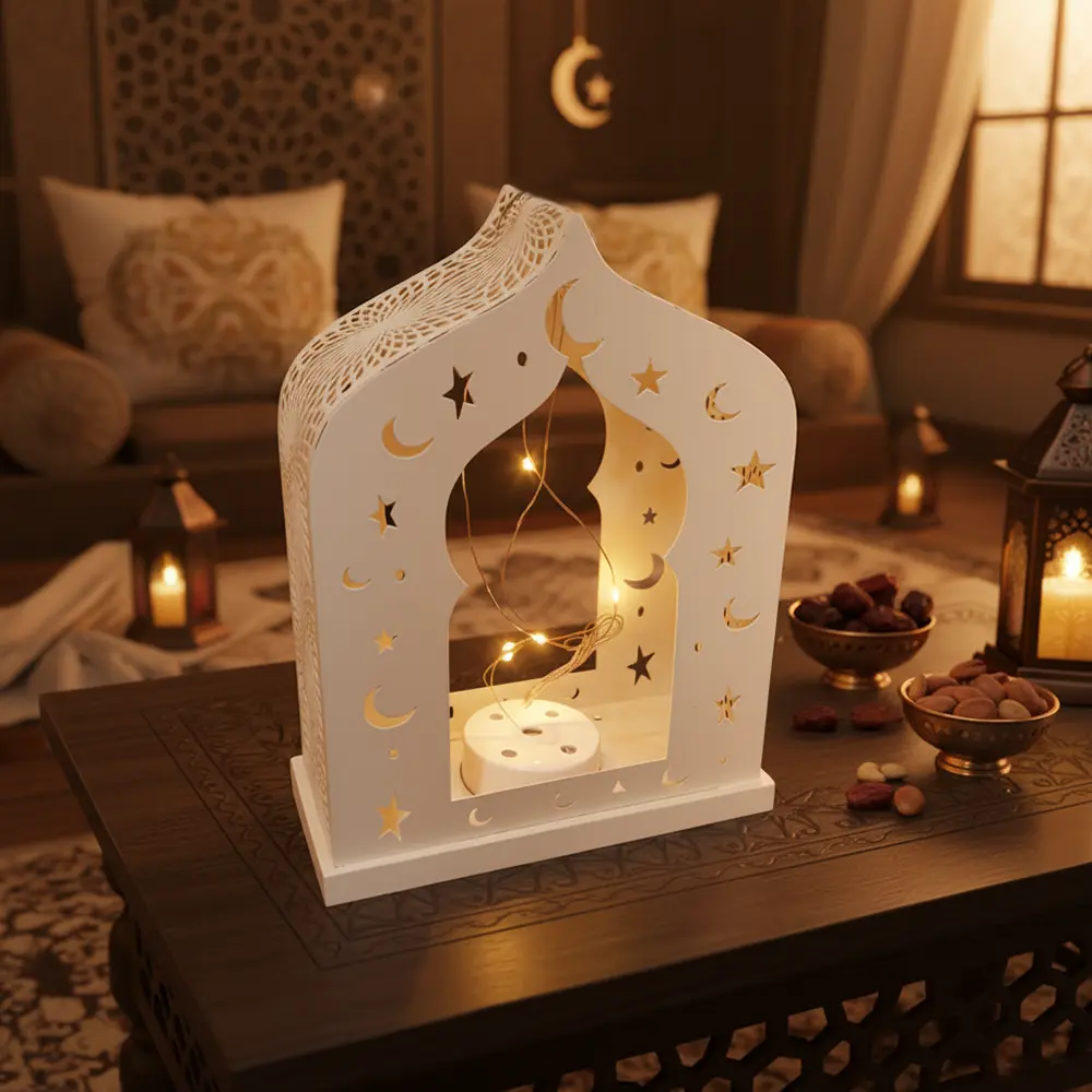 Ramadan Metal Decoration Moon & Star Design with Light1