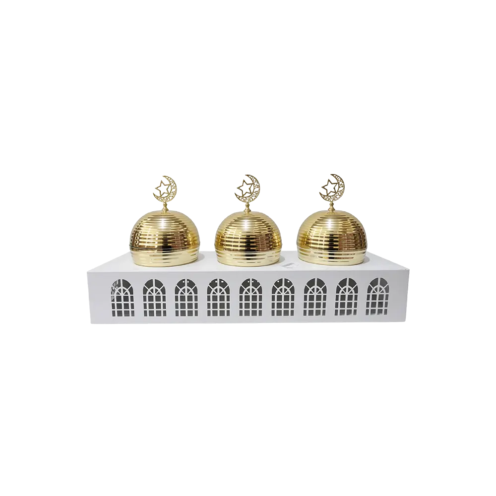 Ramadan-Metal-Gold-Dome-Design-3-Bowls-Serving-Set Ramadan Metal Gold Dome Design 3 Bowls Serving Set