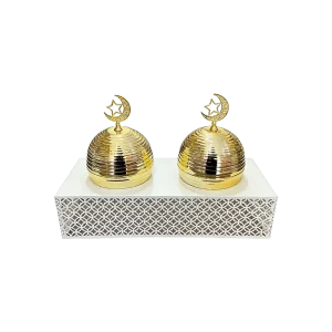 Ramadan Metal Gold Dome Design Serving Set