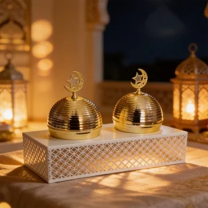 Ramadan Metal Gold Dome Design Serving Set1