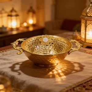 Ramadan Metal Gold Serving Bowl1
