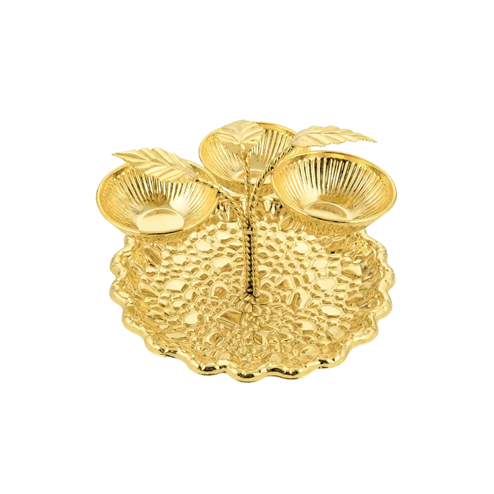 Ramadan Metal Gold Serving Tray