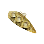 Ramadan-Metal-Gold-Three-Bowl-with-Serving-Tray Ramadan Metal Gold Three Bowl with Serving Tray