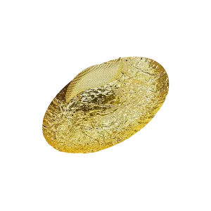 Ramadan Metal Golden Oval Design Serving Tray