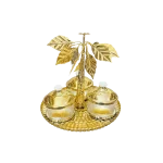 Ramadan Metal Golden Palm Tree Design 3pcs Serving Set