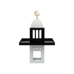 Ramadan-Metal-Mosque-Black-&-White-Serving-Stand Ramadan Metal Mosque Black & White Serving Stand