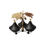 Ramadan Metal Palm Tree Design 3pcs Black Serving Set