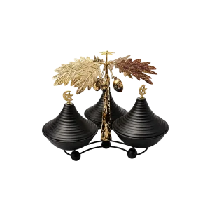 Ramadan Metal Palm Tree Design 3pcs Black Serving Set