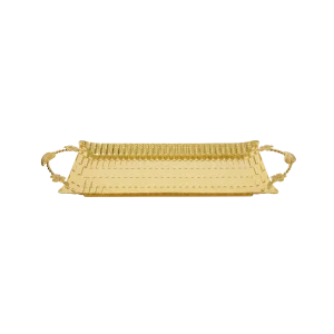 Ramadan Metal Rectangular Gold Serving Tray