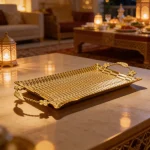 Ramadan-Metal-Rectangular-Gold-Serving-Tray1 Ramadan Metal Rectangular Gold Serving Tray1