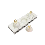 Ramadan Metal White & Gold Dome Serving Set