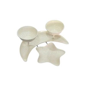 Ramadan Porcelain Moon & Star Dual Bowl Serving Set