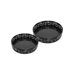 Ramadan Round Metal Black Serving Tray