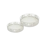 Ramadan-Round-Metal-White-Serving-Tray Ramadan Round Metal White Serving Tray