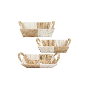 Rectangular Straw Basket with Dual Handles(S,M,L)